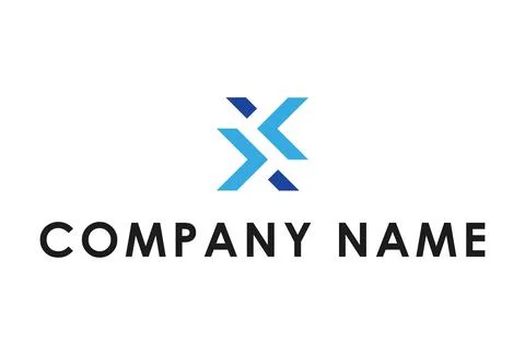 Blue Simple Abstract Initial Letter X Logo Design	 Stock Illustration