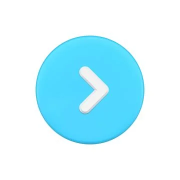 Blue simple arrow pointer of direction in circle button 3d vector illustrat.. Illustrazione stock