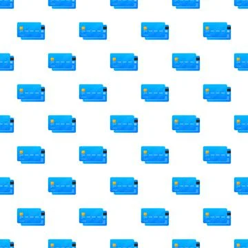 Blue simple credit card pattern on white background. Vector Illustration. Stock Illustration