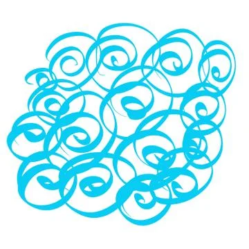 Blue simple curls on a white background Illustrazione stock