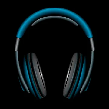 Blue simple headphones Illustrazione stock