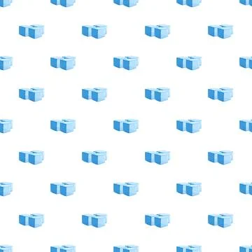 Blue simple seamless pattern with water cubes Stock Illustration
