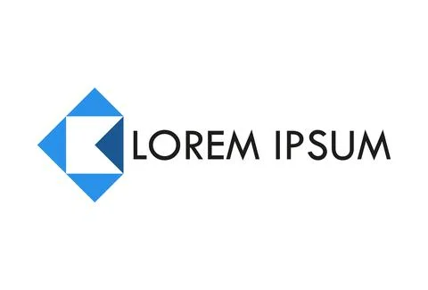 Blue Simple Triangle Open Box Abstract Logo Design	 Stock Illustration