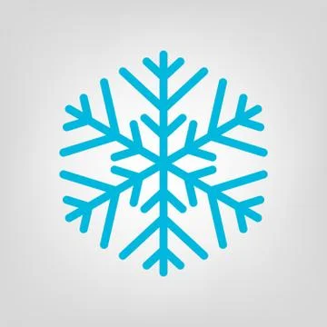 Blue simple vector snowflake Icon. Stockillustratie