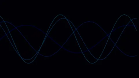 Blue sine wave flowing pattern representing data frequency and digital rhyt.. Stock Footage 340378382