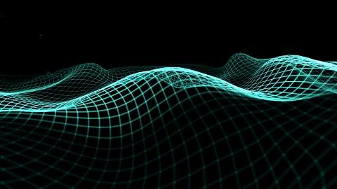 Blue Sine Waves in motion with connection data Stock Illustration
