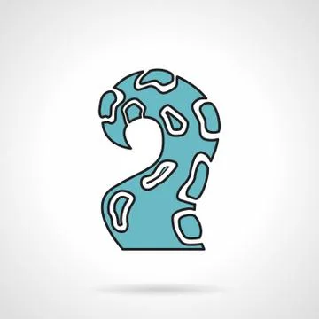 Blue single tentacle vector icon Stock Illustration