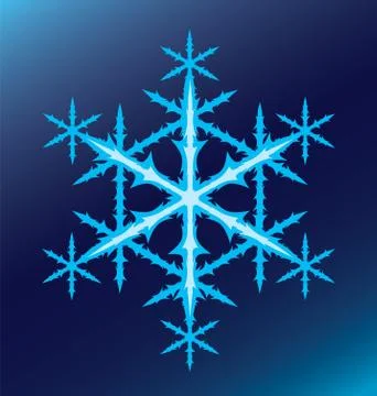 Blue six-pointed snowflake on a blue background Stock Illustration