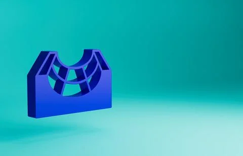 Blue Skate park icon isolated on blue background. Set of ramp, roller, stairs Illustrazione stock