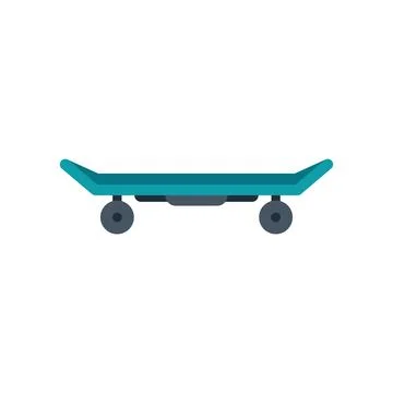 Blue skateboard standing on side view icon Stock Illustration