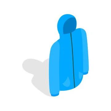 Blue ski jacket icon, isometric 3d style Illustrazione stock