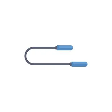 Blue skipping rope for working out on white background 库存插图