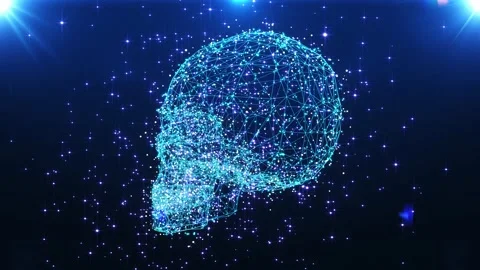 Blue Skull Stock Footage 153930417