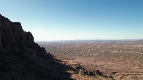 Blue Sky Aerial Background Looking at Mesa Phoenix and Apache Junction Video stock 166813859