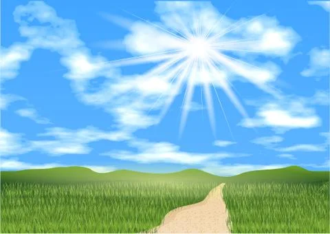 Blue sky ahead Stock Illustration