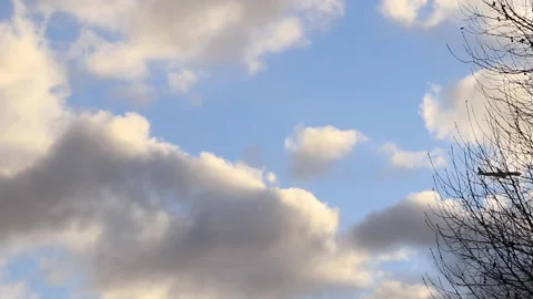 Blue Sky with airplane passing through Stock Footage 169439478