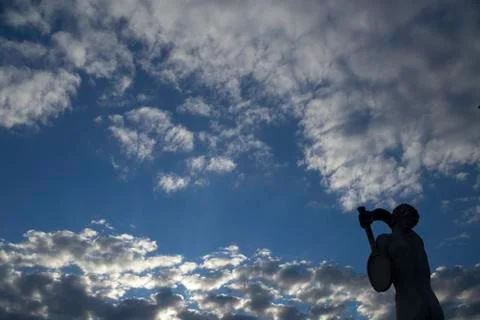 Blue sky among clouds Stock Photos