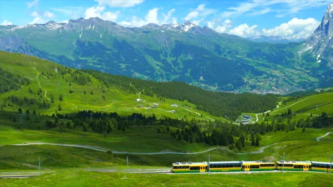 Blue Sky and the Alpine Climbing Train 動画素材 330616207