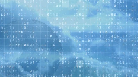 Blue sky and binary coding Stock Footage 119395073