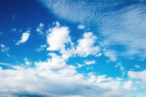 Blue sky and bright cloud Stock Photos