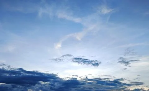 Blue Sky and Cloud Layers at Sunset 写真素材