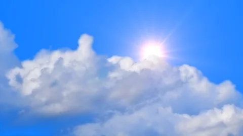 Blue sky and cloud with sunlight is moving Stock Footage 274242954