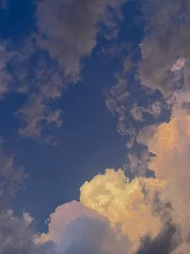 Blue sky and clouds after the rain Stock Photos