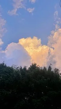 Blue sky and clouds after the rain Stock Photos