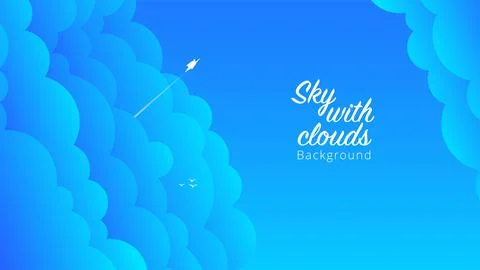 Blue sky and clouds background vector illustration. Stock Illustration