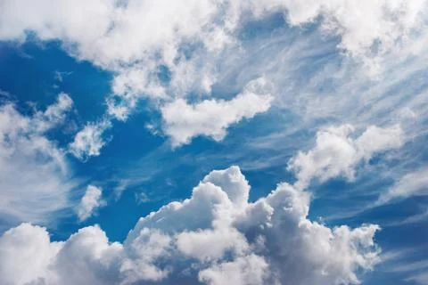 Blue sky and clouds background Stock Photos