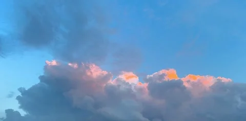 Blue sky and clouds, beautiful minimalistic sunset Stock Footage 320830976