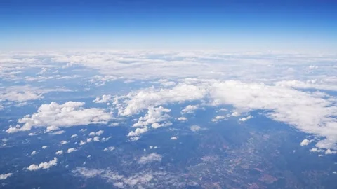 Blue sky and clouds - beautiful background view of clouds from the window Stock Footage 327962787