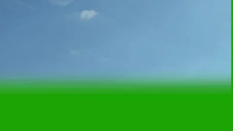 Blue Sky and Clouds Horizon with Green Screen Lower Third Stock-Footage 336713637
