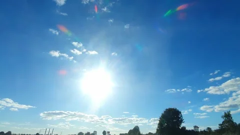 Blue Sky and Clouds over England During Car Drive Stock Footage 320918047