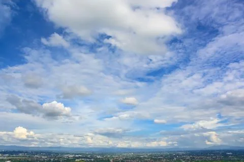 Blue sky and clouds over chiang mai  city Fotos de archivo