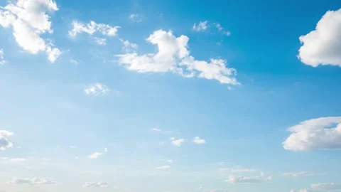 Blue sky and clouds, time lapse, 4k Stock Footage 135558520