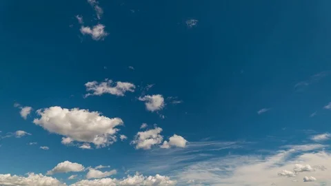 Blue Sky and Clouds Timelapse, in 4K resolution video Stock Footage 87692188