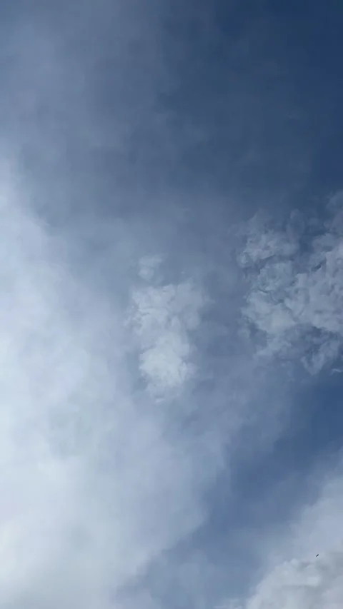 Blue Sky and Clouds Timelapse, Sunny Day, Vertical Video Stock Footage 304840580