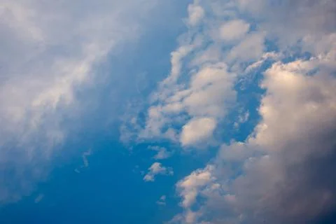 The blue sky and clouds when the sun sets Stock Photos
