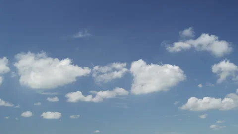 Blue Sky and Flowing Clouds (Time-lapse Photography) Stock Footage 332790835