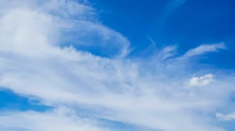 Blue sky and liner cloud slow move pass Stock Footage 68016791