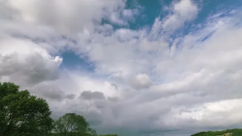 Blue Sky and Moving Clouds Timelapse 16 Seconds Stock Footage 336658386
