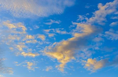Blue sky and moving clouds, the beautiful nature of summer Foto stock
