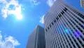 Blue sky and New York City skyscrapers 4k or 4k+ Resolution