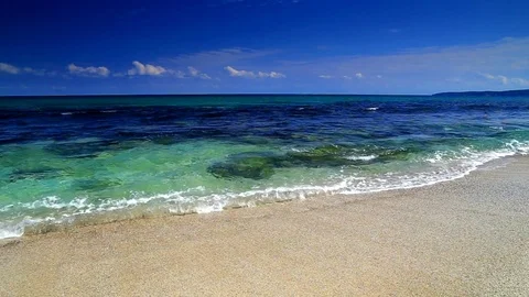 Blue sky and ocean waves Stock Footage 78877555