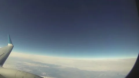Blue sky and plane wing Video stock 155113967