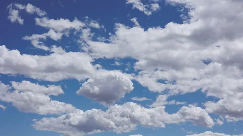 Blue Sky and Puffy Clouds Slow Timelapse Background 스톡 동영상 342765640
