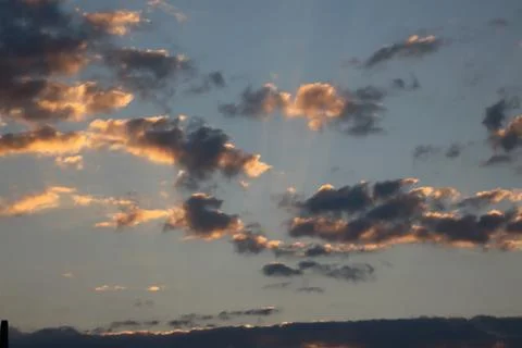 Blue sky and red clouds. Stock Photos