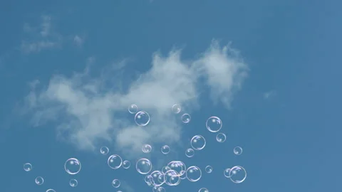 Blue Sky and Soap Bubbles Stock Footage 327418122