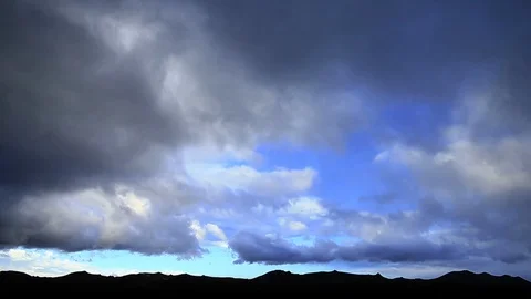 Blue Sky and Storm Cloud Time Lapse Over the Desert Stock Footage 102255548
